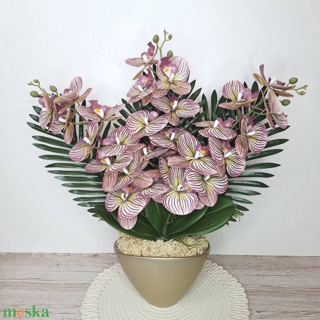 Különleges orchidea dekoráció kerámia kaspóban - otthon & életmód - dekoráció - asztal és polc dekoráció - asztaldísz - Meska.hu