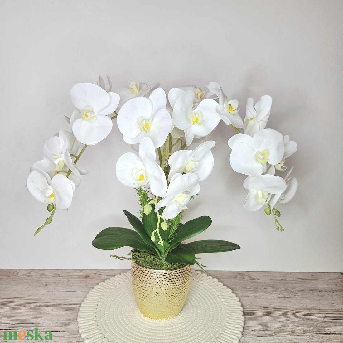 Különleges orchidea dekoráció kerámia kaspóban III. - otthon & életmód - dekoráció - asztal és polc dekoráció - asztaldísz - Meska.hu