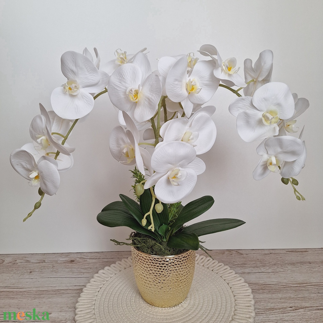 Különleges orchidea dekoráció kerámia kaspóban III. - otthon & életmód - dekoráció - asztal és polc dekoráció - asztaldísz - Meska.hu