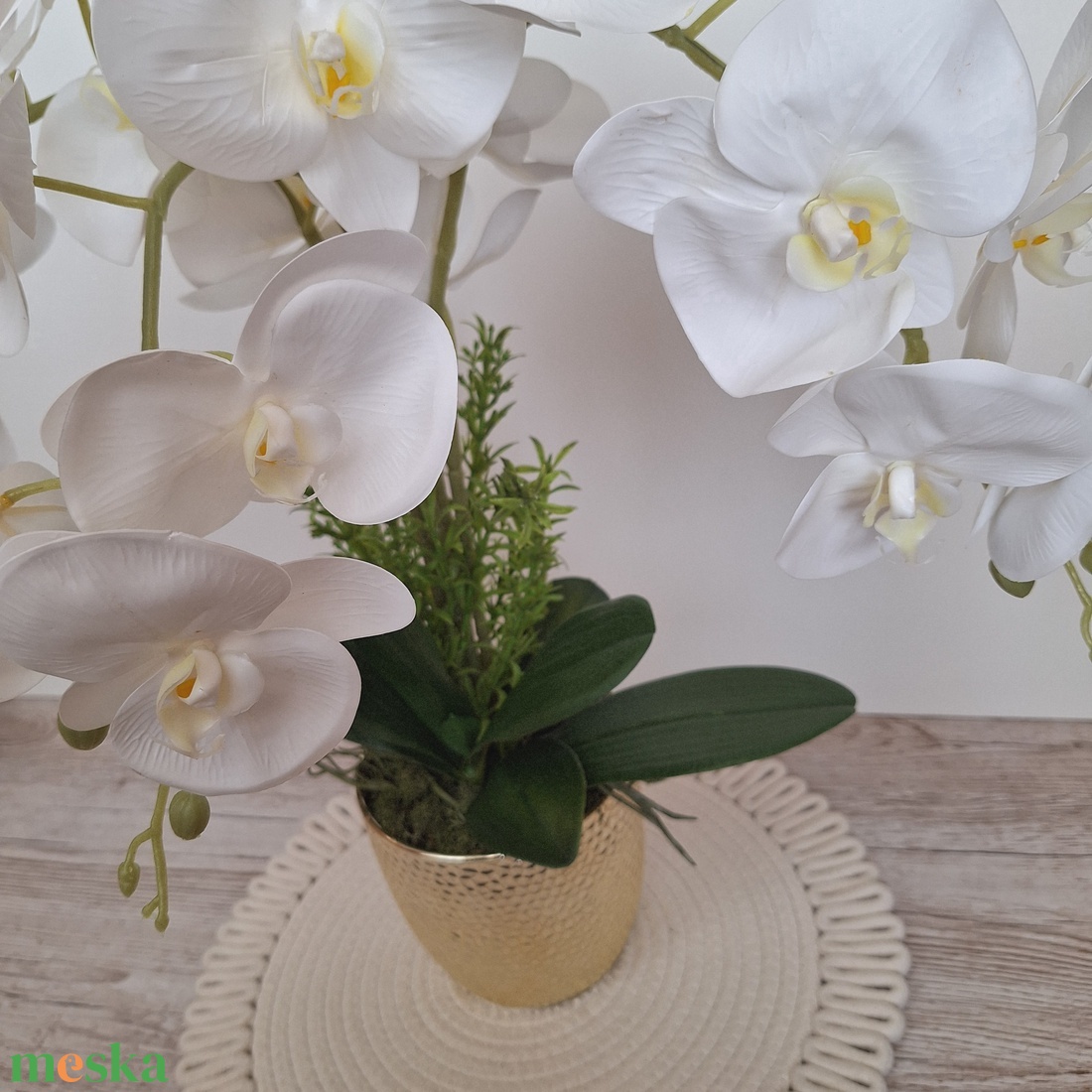 Különleges orchidea dekoráció kerámia kaspóban III. - otthon & életmód - dekoráció - asztal és polc dekoráció - asztaldísz - Meska.hu