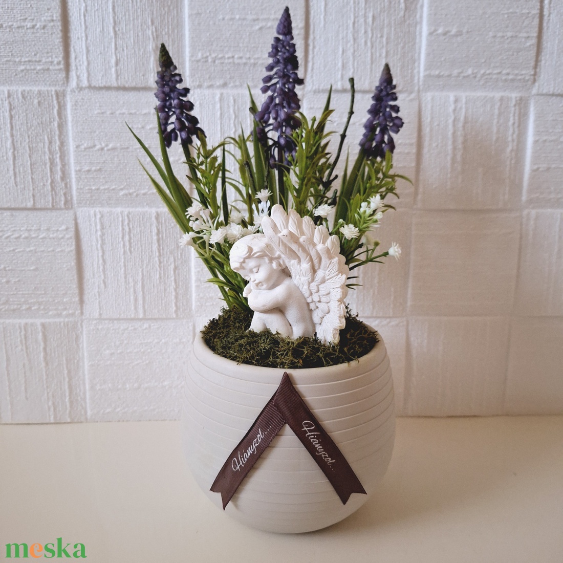 Angyalkás kegyeleti dísz II. - otthon & életmód - vallás - temetkezési tárgy - sírdísz, kegyeleti dísz - Meska.hu