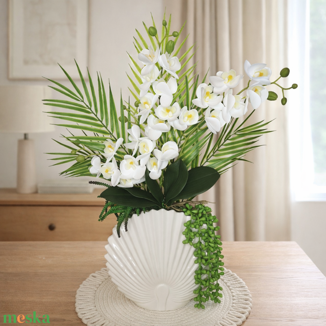 Különleges orchidea dekoráció kerámia kaspóban II. - otthon & életmód - virágdekoráció - virágdíszek - virágdísz kaspóban - Meska.hu