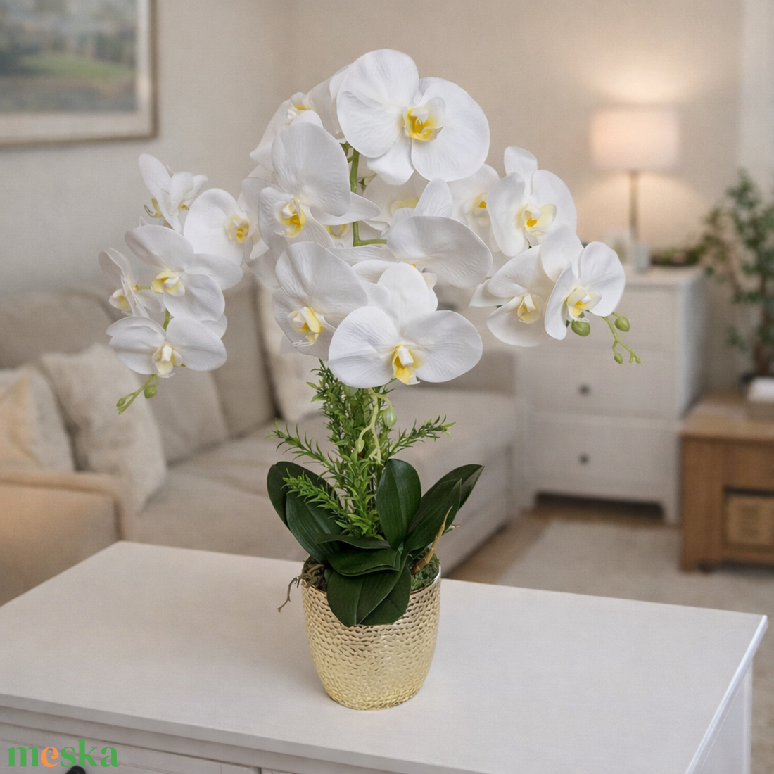 Különleges orchidea dekoráció kerámia kaspóban III. - otthon & életmód - dekoráció - virágdekoráció - virágdíszek - virágdísz kaspóban - Meska.hu