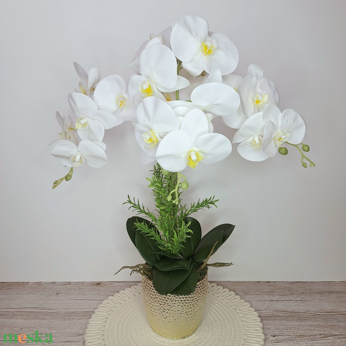 Különleges orchidea dekoráció kerámia kaspóban III. - otthon & életmód - dekoráció - virágdekoráció - virágdíszek - virágdísz kaspóban - Meska.hu