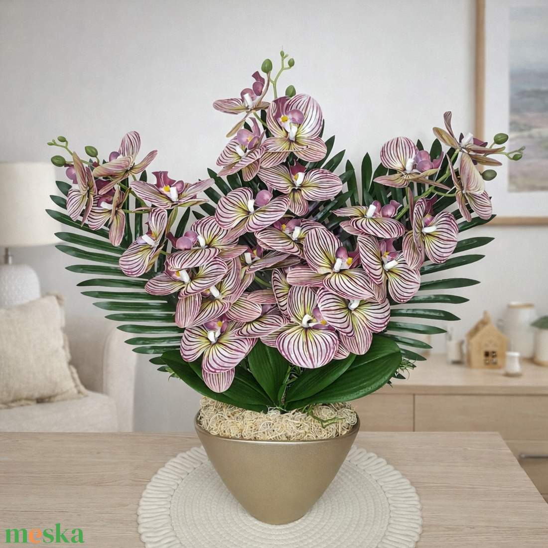 Különleges orchidea dekoráció kerámia kaspóban - otthon & életmód - virágdekoráció - virágdíszek - virágdísz kaspóban - Meska.hu