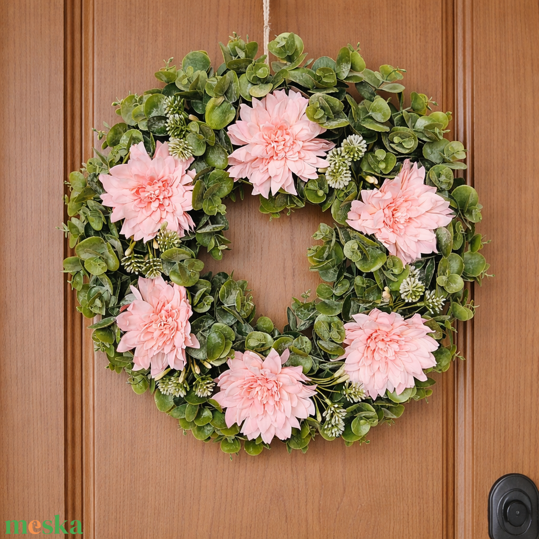 Nagy méretű ajtódísz selyemvirágokkal II.  - otthon & életmód - dekoráció - ajtó- és ablak dekoráció - ajtódísz & kopogtató - Meska.hu