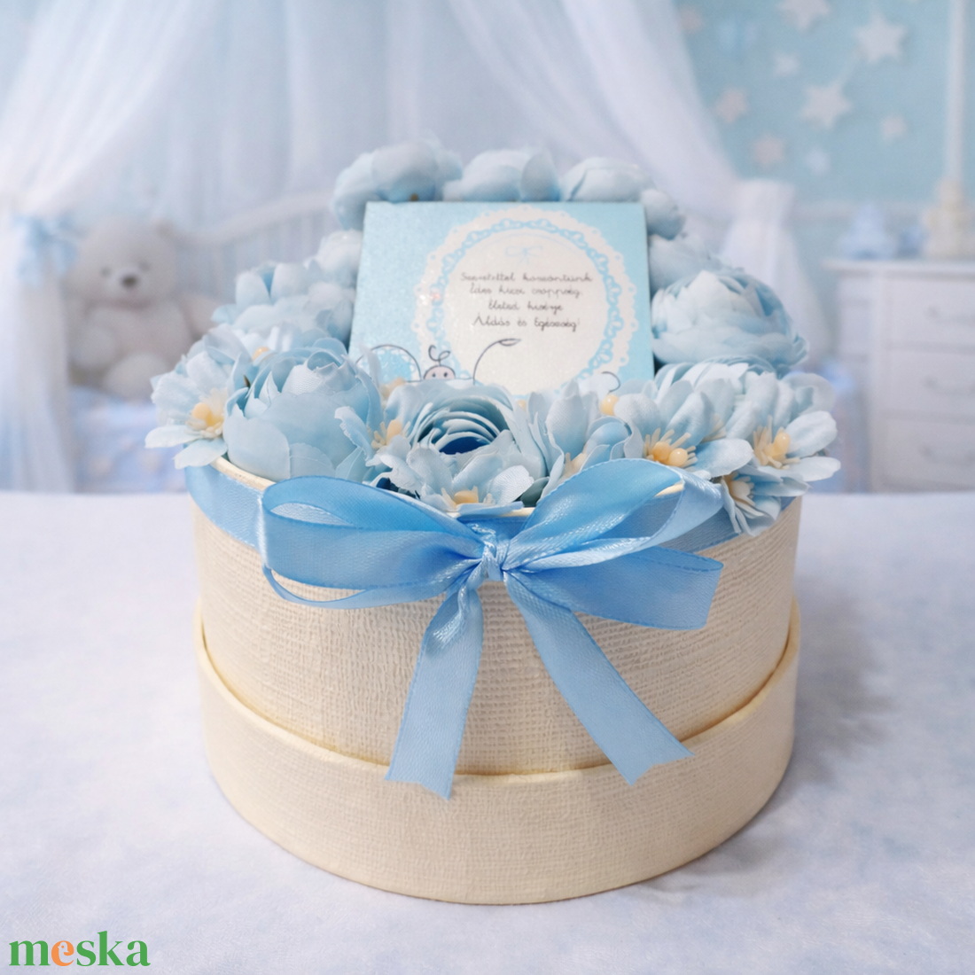  Babaköszöntő virágbox-fiúnak - otthon & életmód - virágdekoráció - virágok - virágbox - Meska.hu