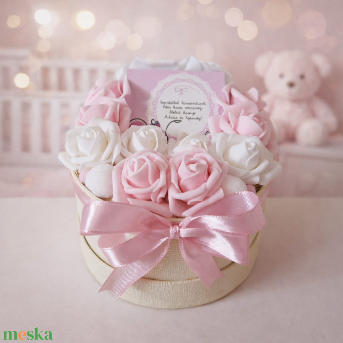  Babaköszöntő virágbox-lánynak - otthon & életmód - virágdekoráció - virágok - virágbox - Meska.hu