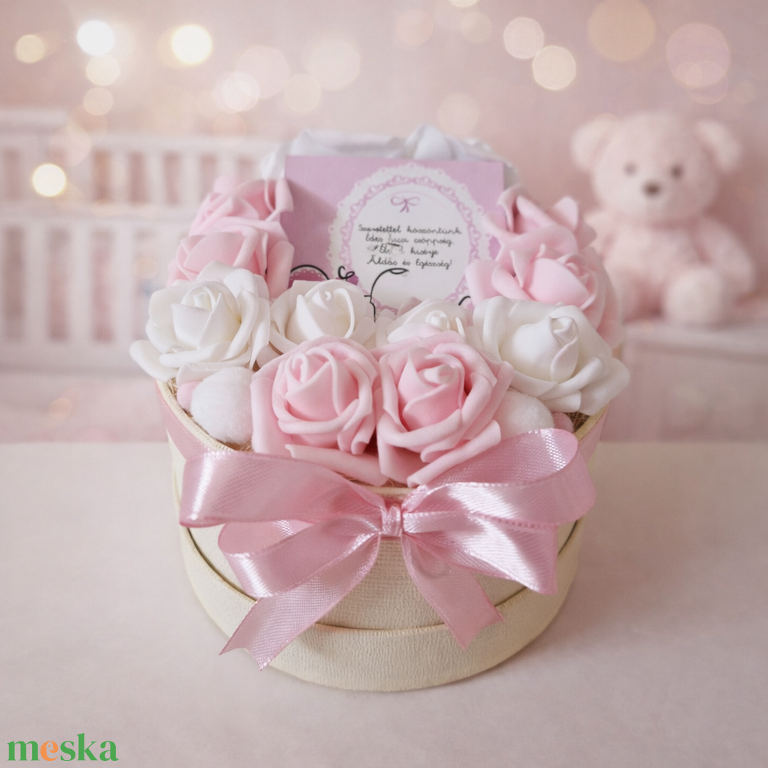  Babaköszöntő virágbox-lánynak - otthon & életmód - virágdekoráció - virágok - virágbox - Meska.hu