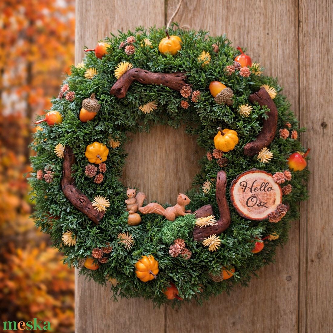 Ledes őszi kopogtató - otthon & életmód - dekoráció - ajtó- és ablak dekoráció - ajtódísz & kopogtató - Meska.hu