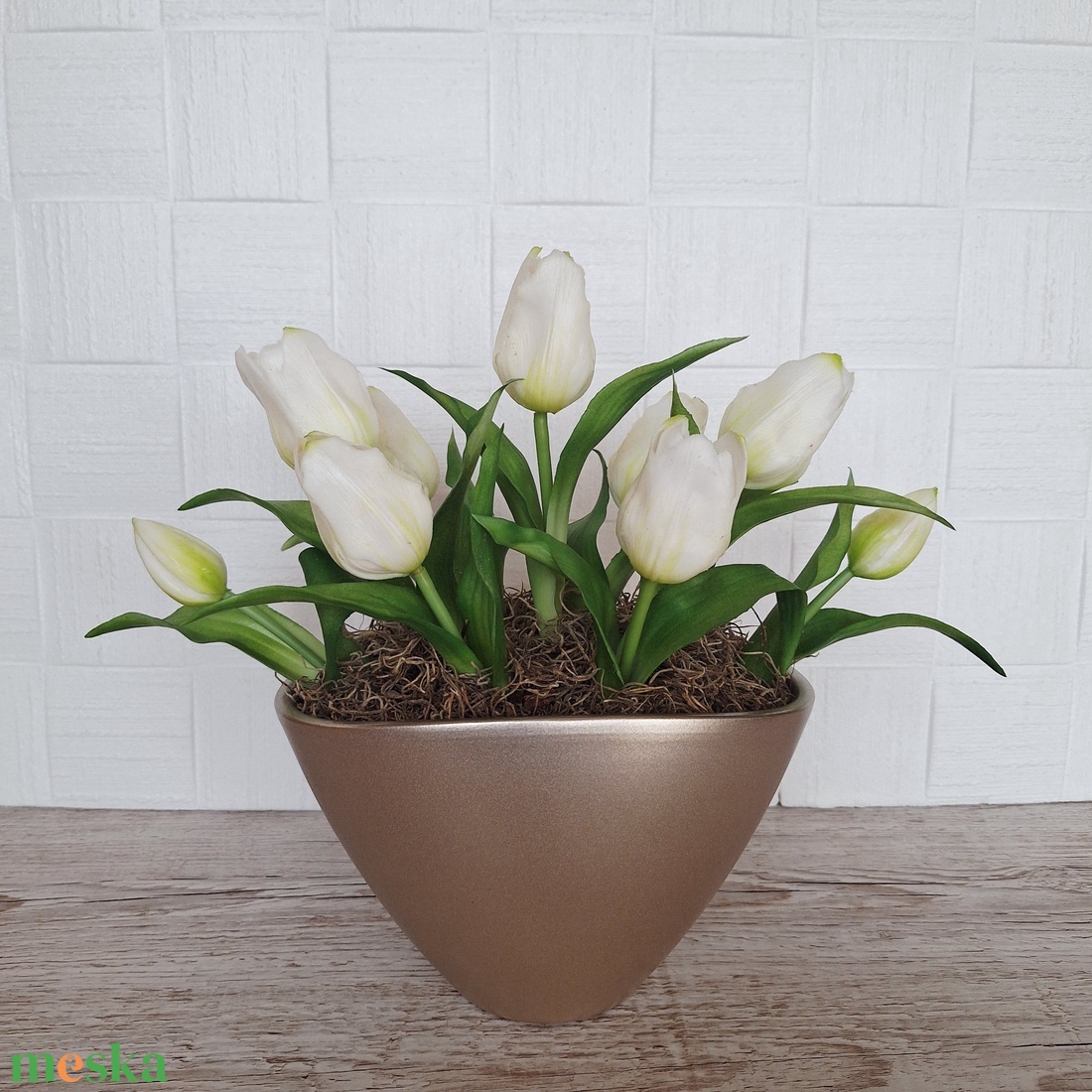 Élethű tulipános asztaldísz II. - otthon & életmód - dekoráció - asztal és polc dekoráció - asztaldísz - Meska.hu