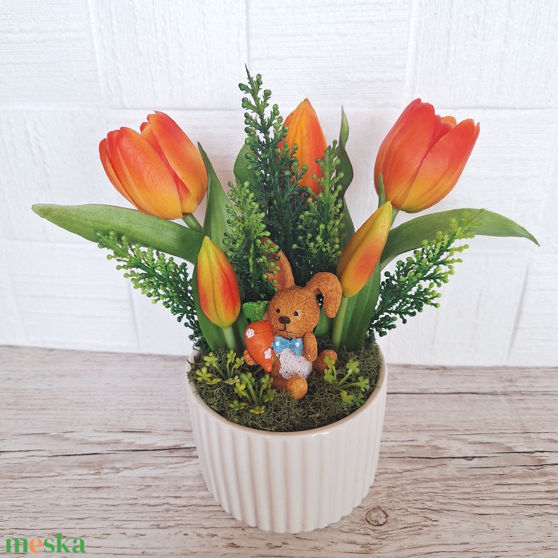   Húsveti dísz nyuszival - otthon & életmód - dekoráció - asztal és polc dekoráció - asztaldísz - Meska.hu