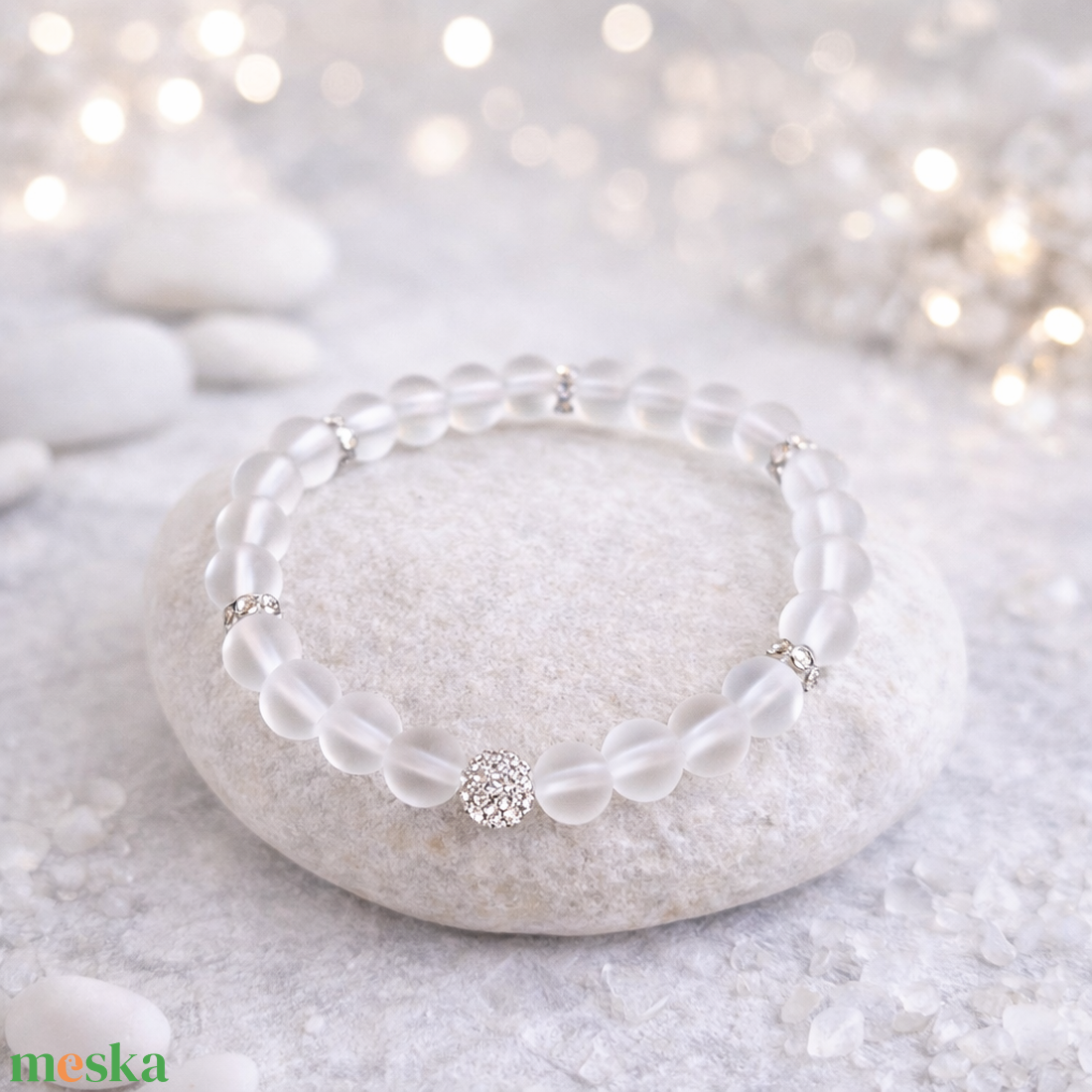 Csodás hegyikristály ásvány karkötő II. - ékszer - karkötő - gyöngyös karkötő - Meska.hu