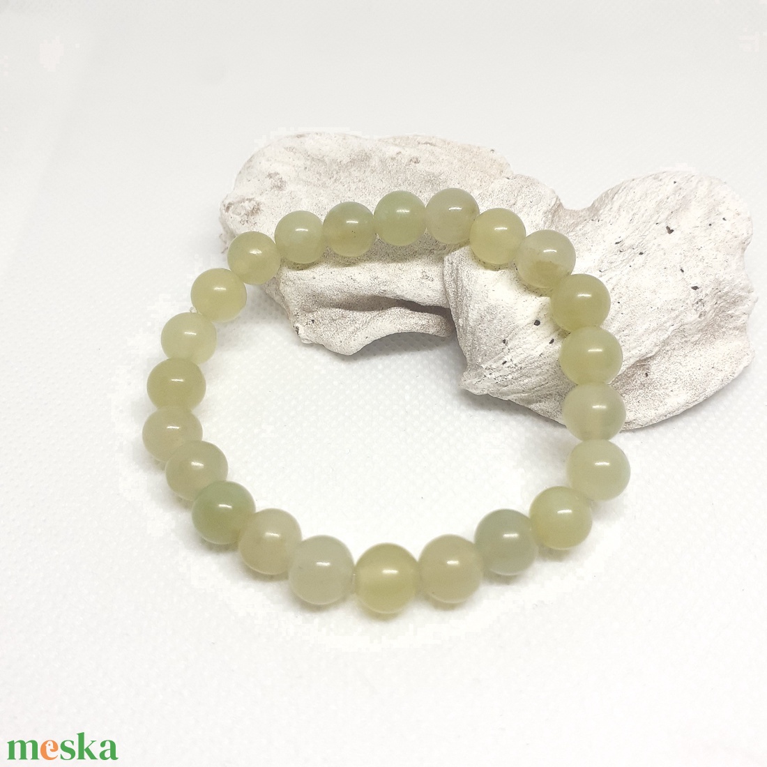 Jáde ásvány karkötő - ékszer - karkötő - gyöngyös karkötő - Meska.hu