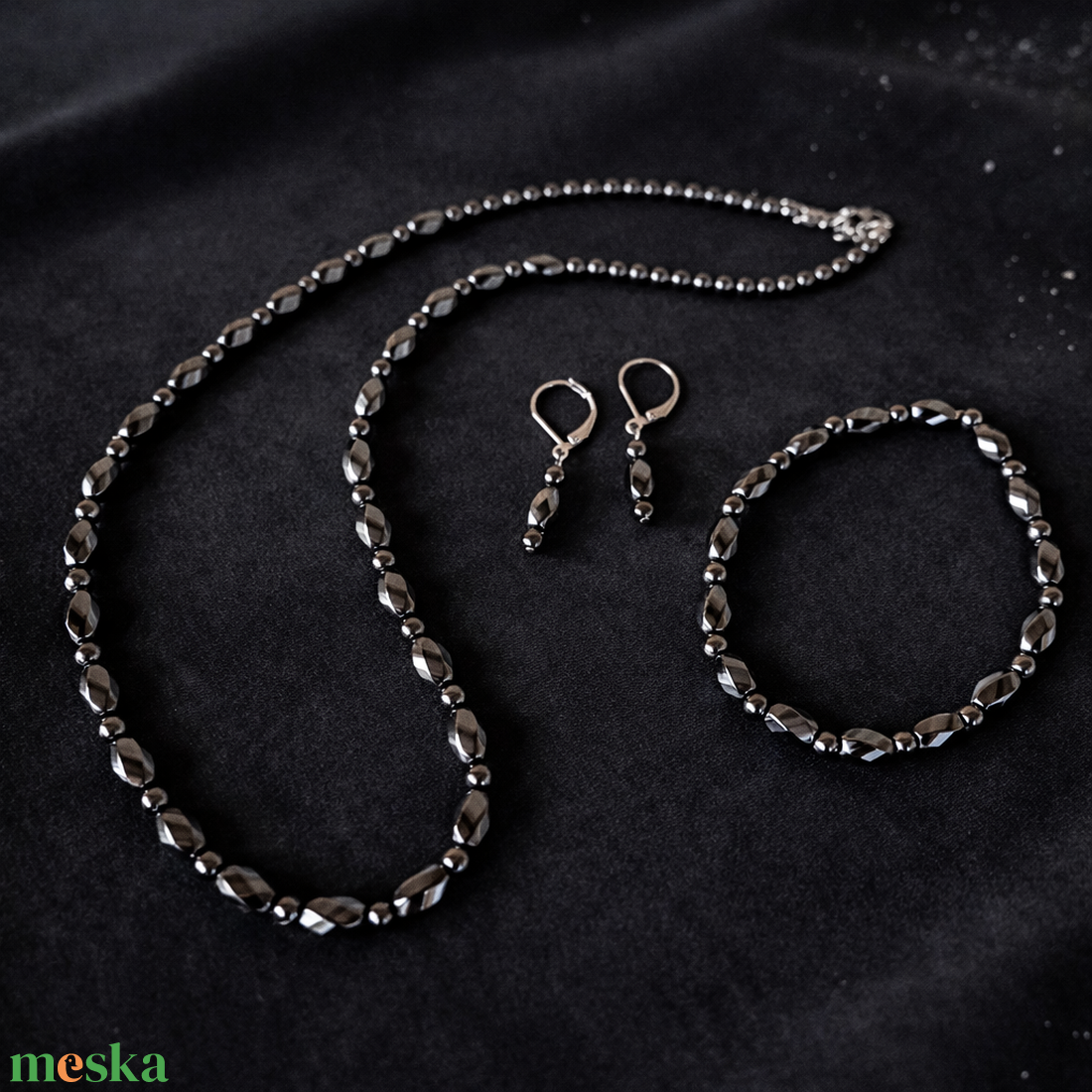Hematit ásvány ékszer szett - ékszer - ékszerszett - Meska.hu