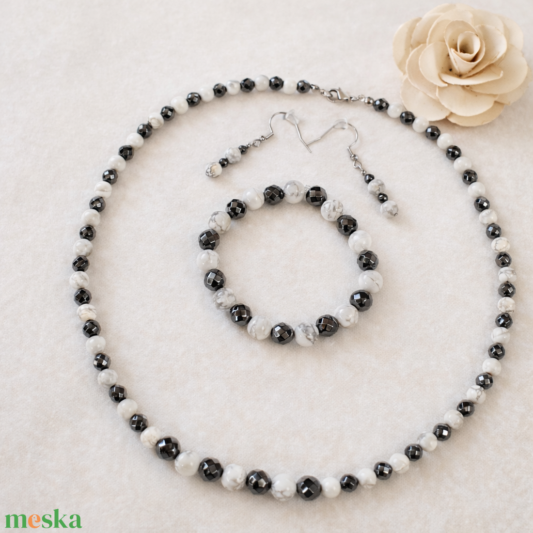 Howlit ásvány ékszer szett - ékszer - ékszerszett - Meska.hu