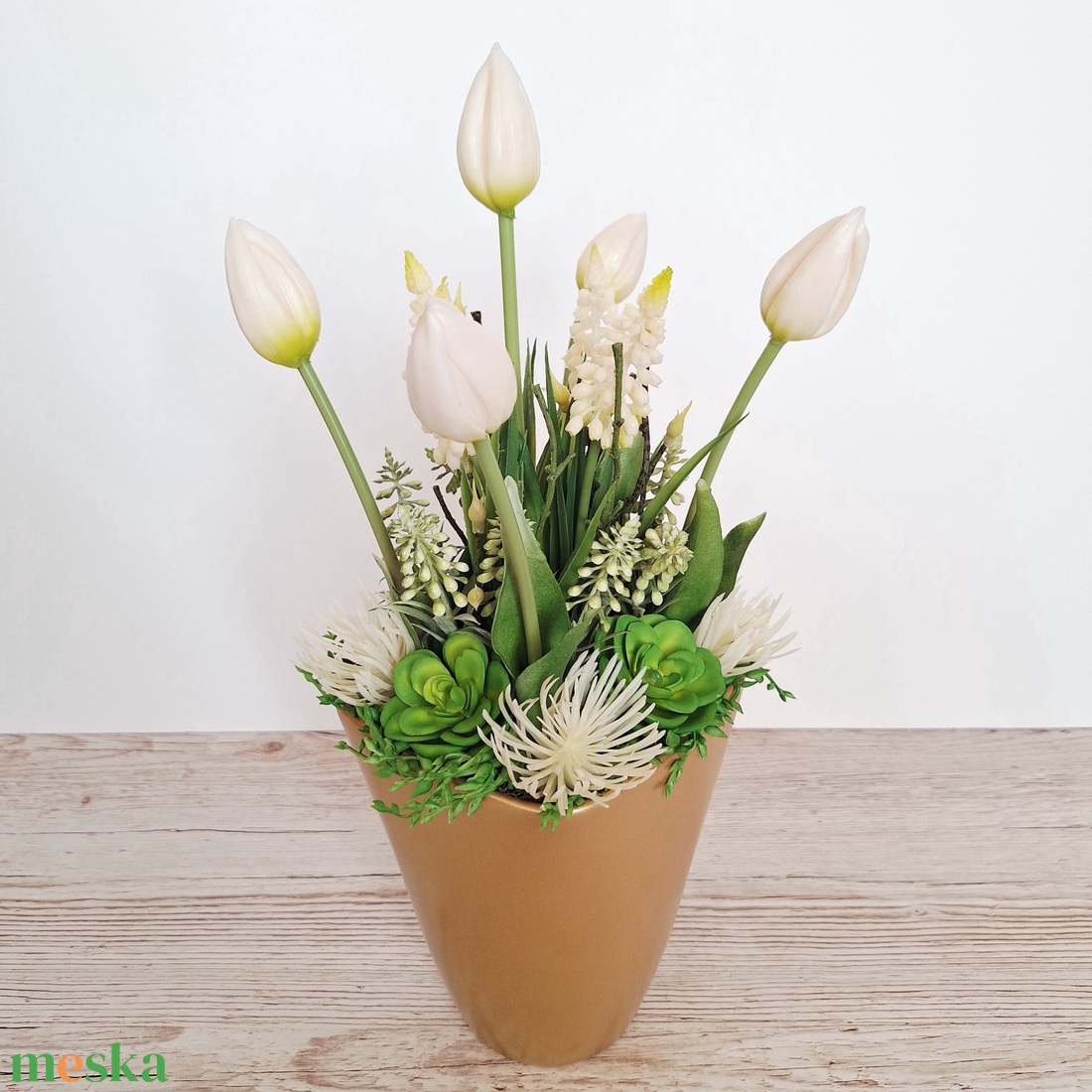 Tavaszi tulipános asztaldísz - otthon & életmód - dekoráció - asztal és polc dekoráció - asztaldísz - Meska.hu