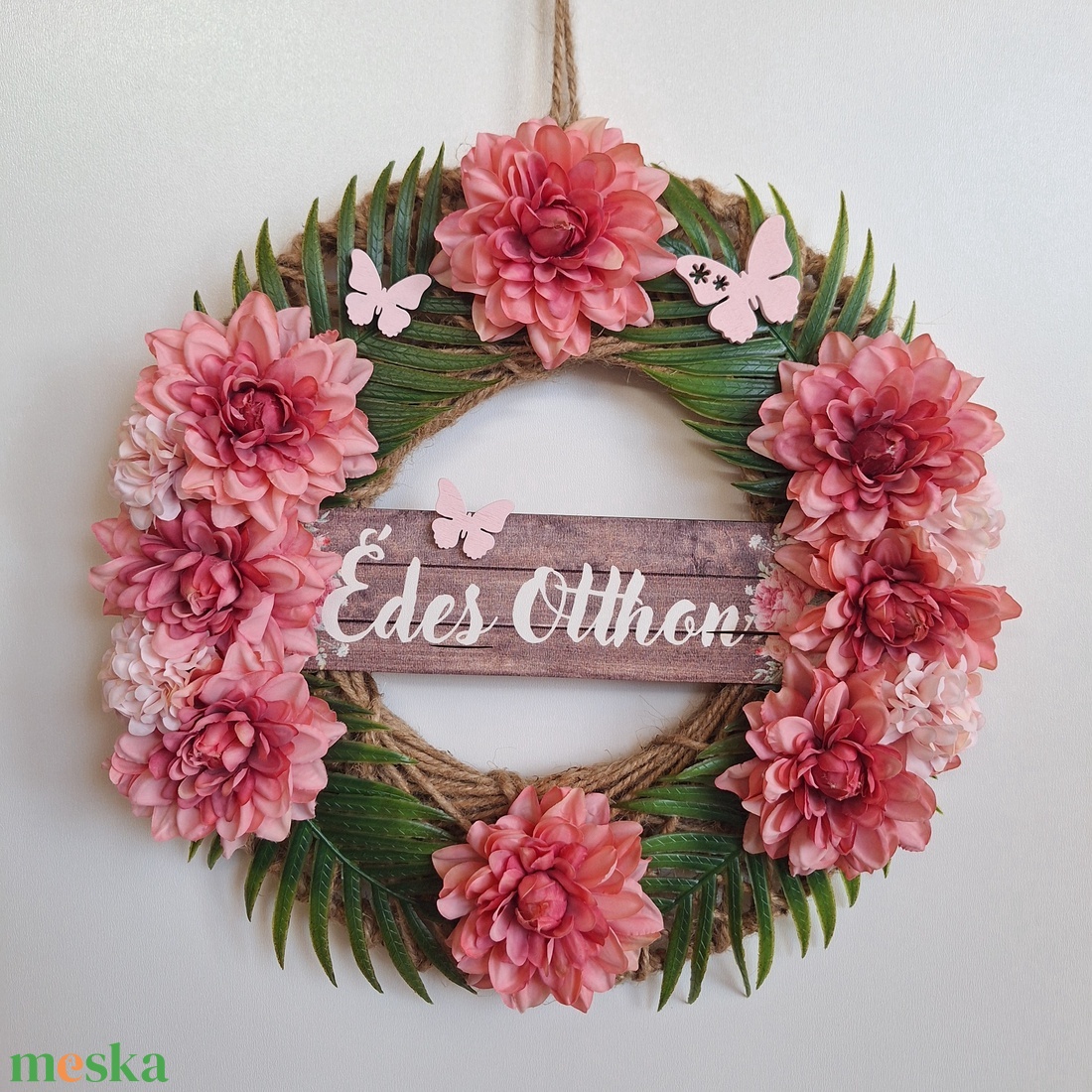 Virágos ajtó- és fali dekoráció - otthon & életmód - dekoráció - ajtó- és ablak dekoráció - ajtódísz & kopogtató - Meska.hu