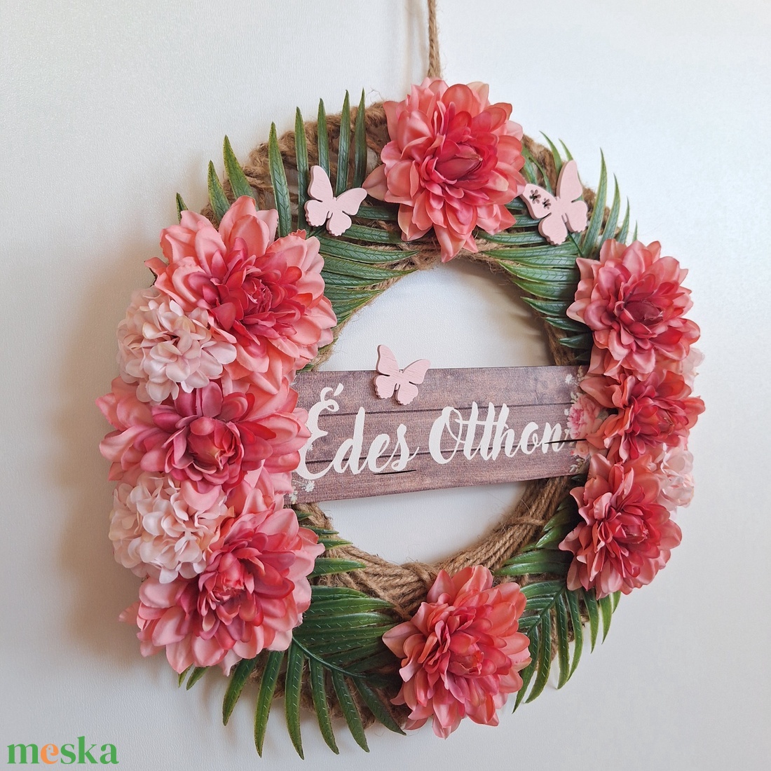 Virágos ajtó- és fali dekoráció - otthon & életmód - dekoráció - ajtó- és ablak dekoráció - ajtódísz & kopogtató - Meska.hu