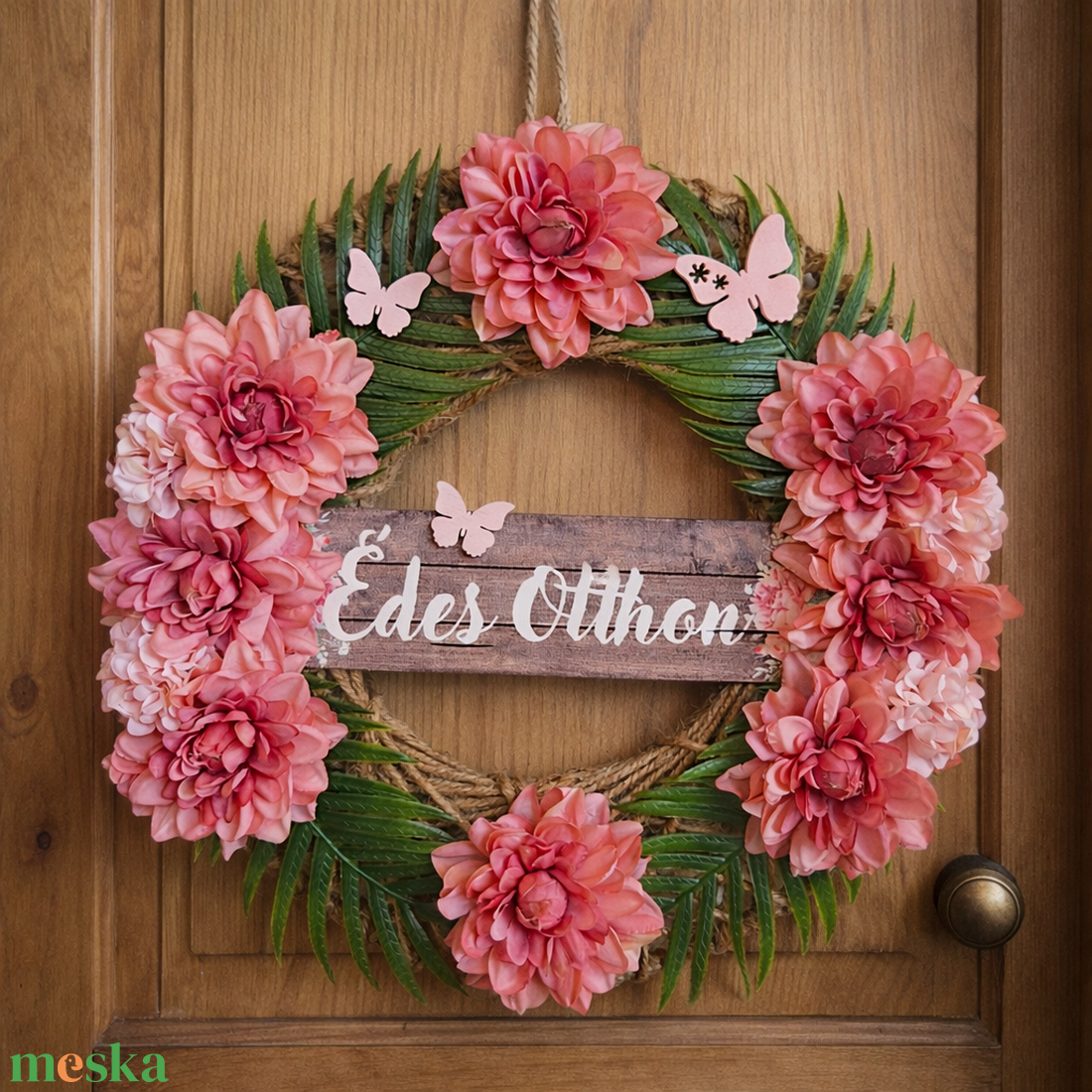 Virágos ajtó- és fali dekoráció - otthon & életmód - dekoráció - ajtó- és ablak dekoráció - ajtódísz & kopogtató - Meska.hu