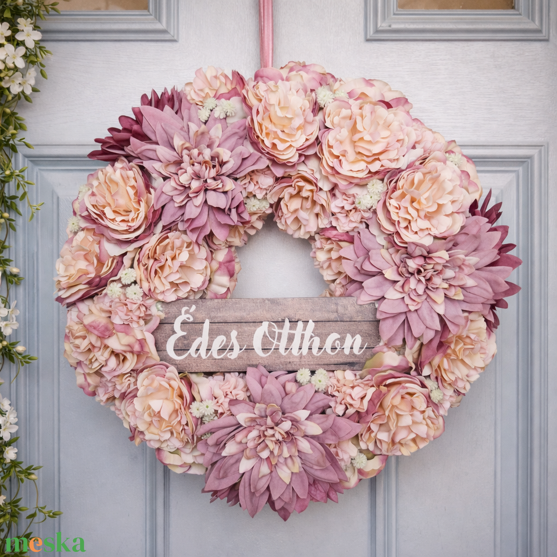 Csupa virágos ajtódísz - otthon & életmód - dekoráció - ajtó- és ablak dekoráció - ajtódísz & kopogtató - Meska.hu