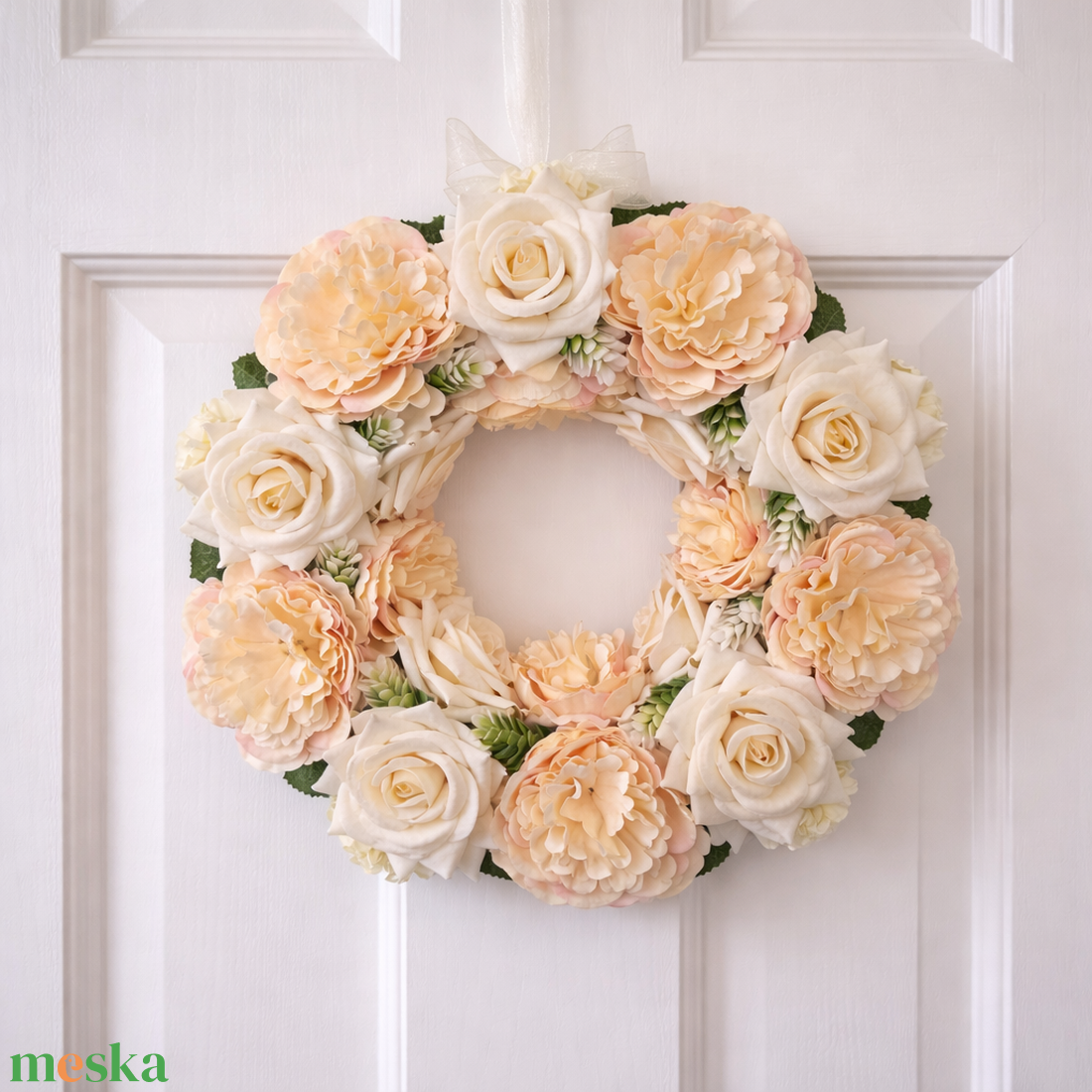 Csupa virágos ajtódísz - otthon & életmód - dekoráció - ajtó- és ablak dekoráció - ajtódísz & kopogtató - Meska.hu