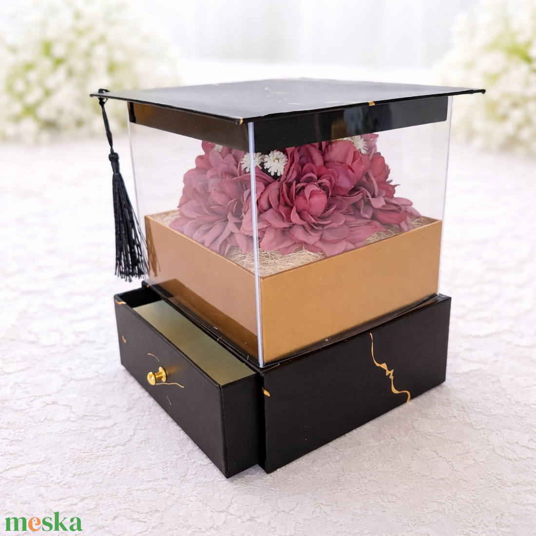 Pénz átadó kalap virágbox IV. - otthon & életmód - papír, írószer - ajándékozás kellékei - pénzátadó doboz - Meska.hu