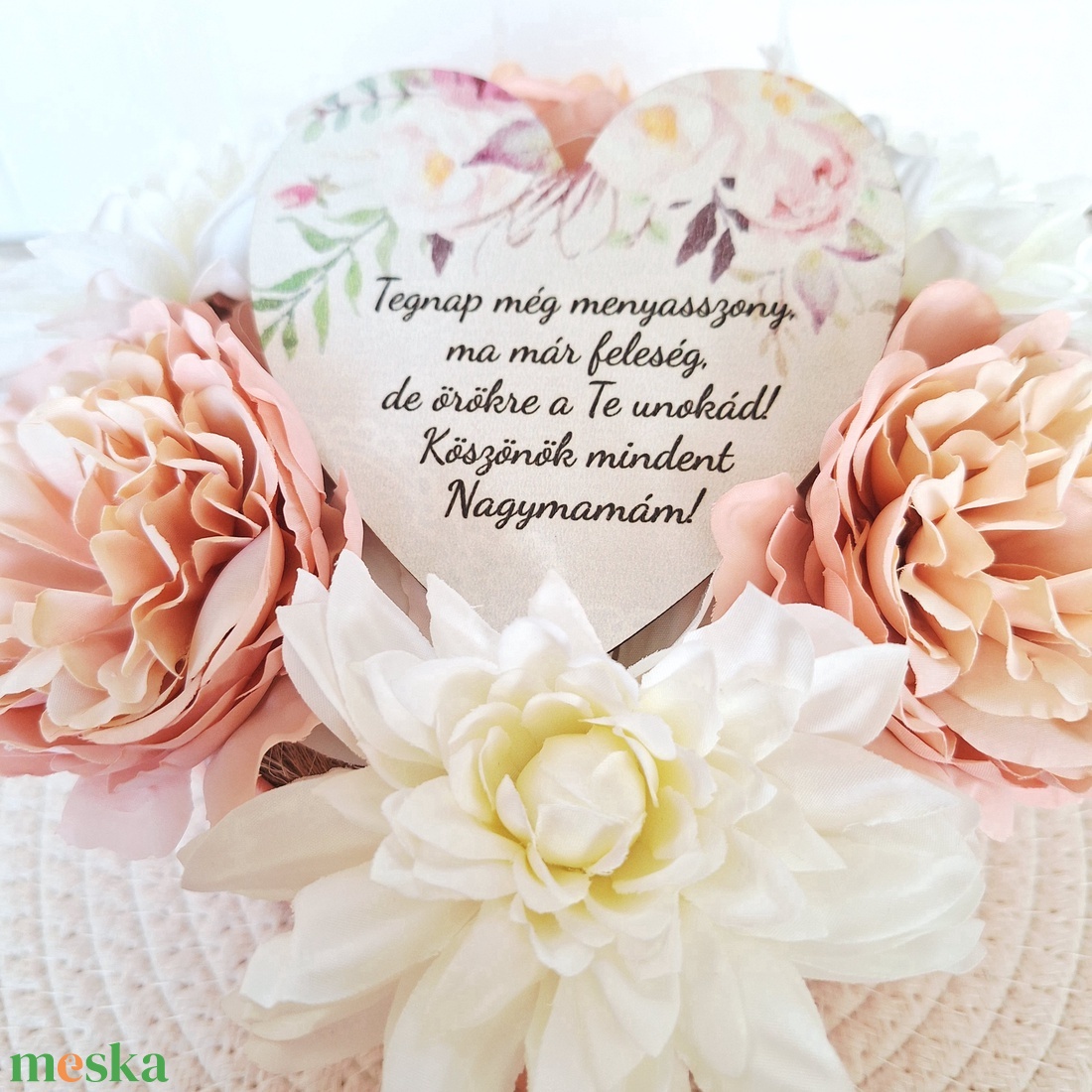 Szülőköszöntő virágbox selyemvirágokkal II. - esküvő - emlék & ajándék - köszönőajándék - Meska.hu