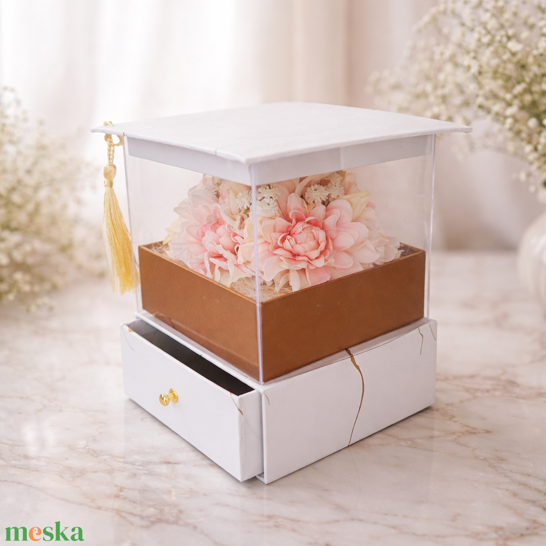 Pénz átadó kalap virágbox I. - otthon & életmód - papír, írószer - ajándékozás kellékei - pénzátadó doboz - Meska.hu