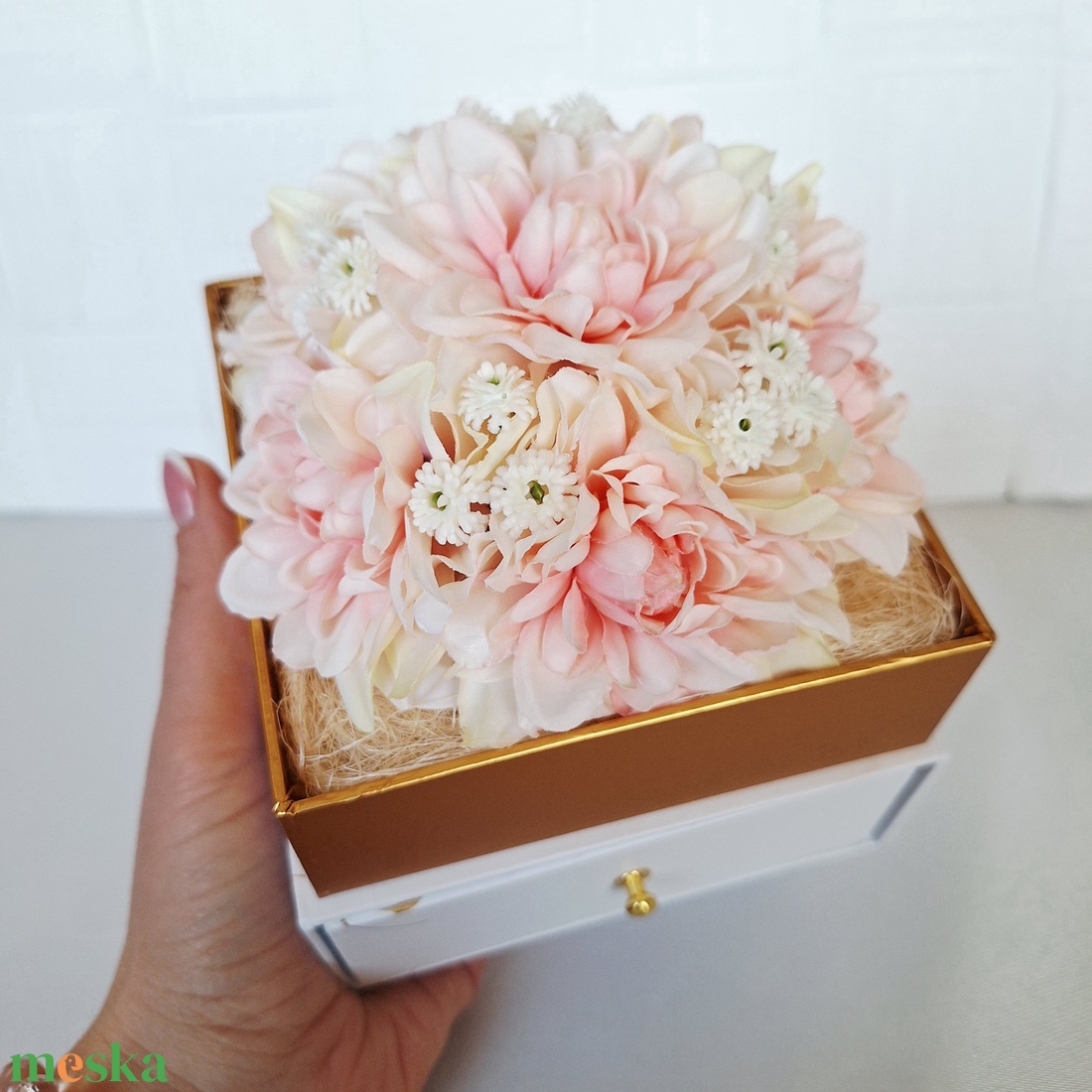 Pénz átadó kalap virágbox I. - otthon & életmód - papír, írószer - ajándékozás kellékei - pénzátadó doboz - Meska.hu