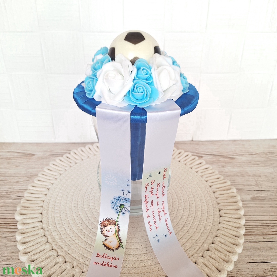 Focis ovis ballagási csokor-kék - otthon & életmód - virágdekoráció - virágok - virágcsokor - Meska.hu