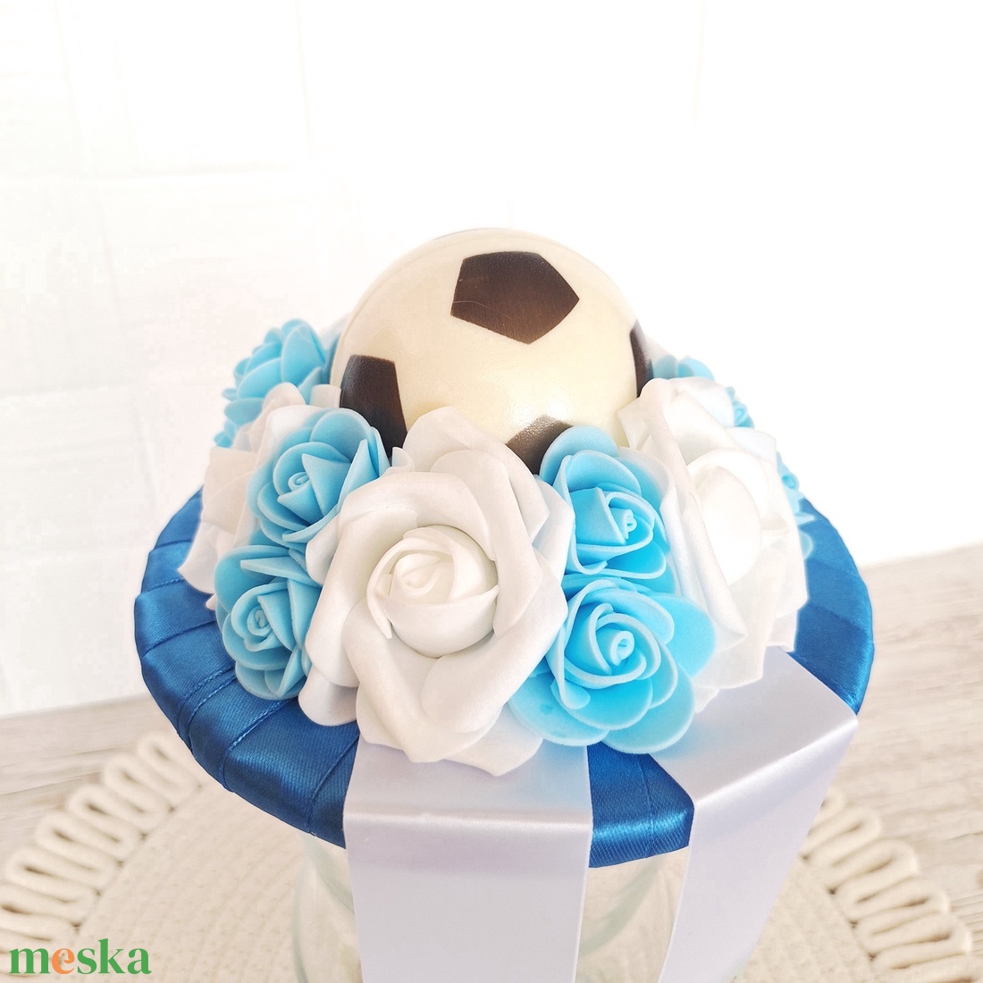 Focis ovis ballagási csokor-kék - otthon & életmód - virágdekoráció - virágok - virágcsokor - Meska.hu