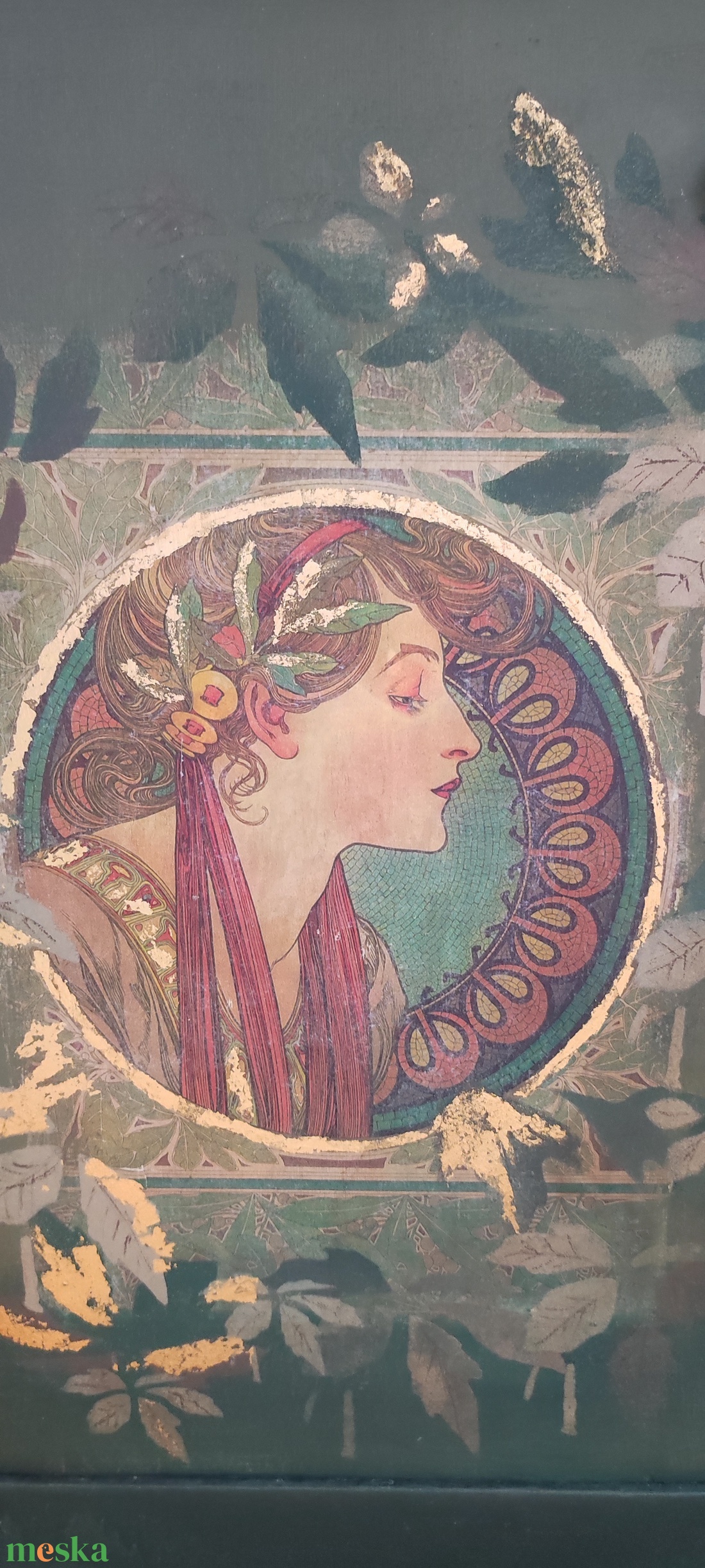 Mucha plakáttal díszített éjjeli szekrény - otthon & életmód - bútor - szekrény - Meska.hu