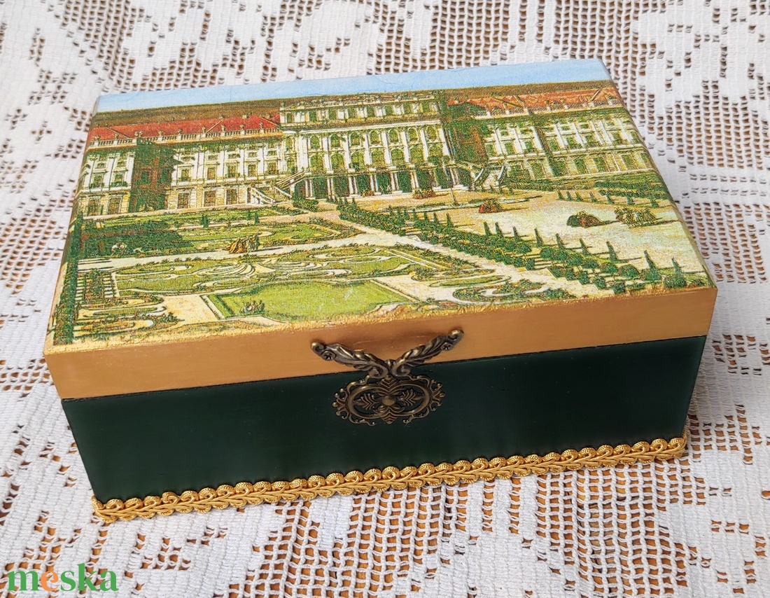 Schönbrunn díszdoboz, teafilter tartó doboz, teás doboz - otthon & életmód - konyhafelszerelés, tálalás - konyhai tárolás - tea & kávé tárolás - Meska.hu