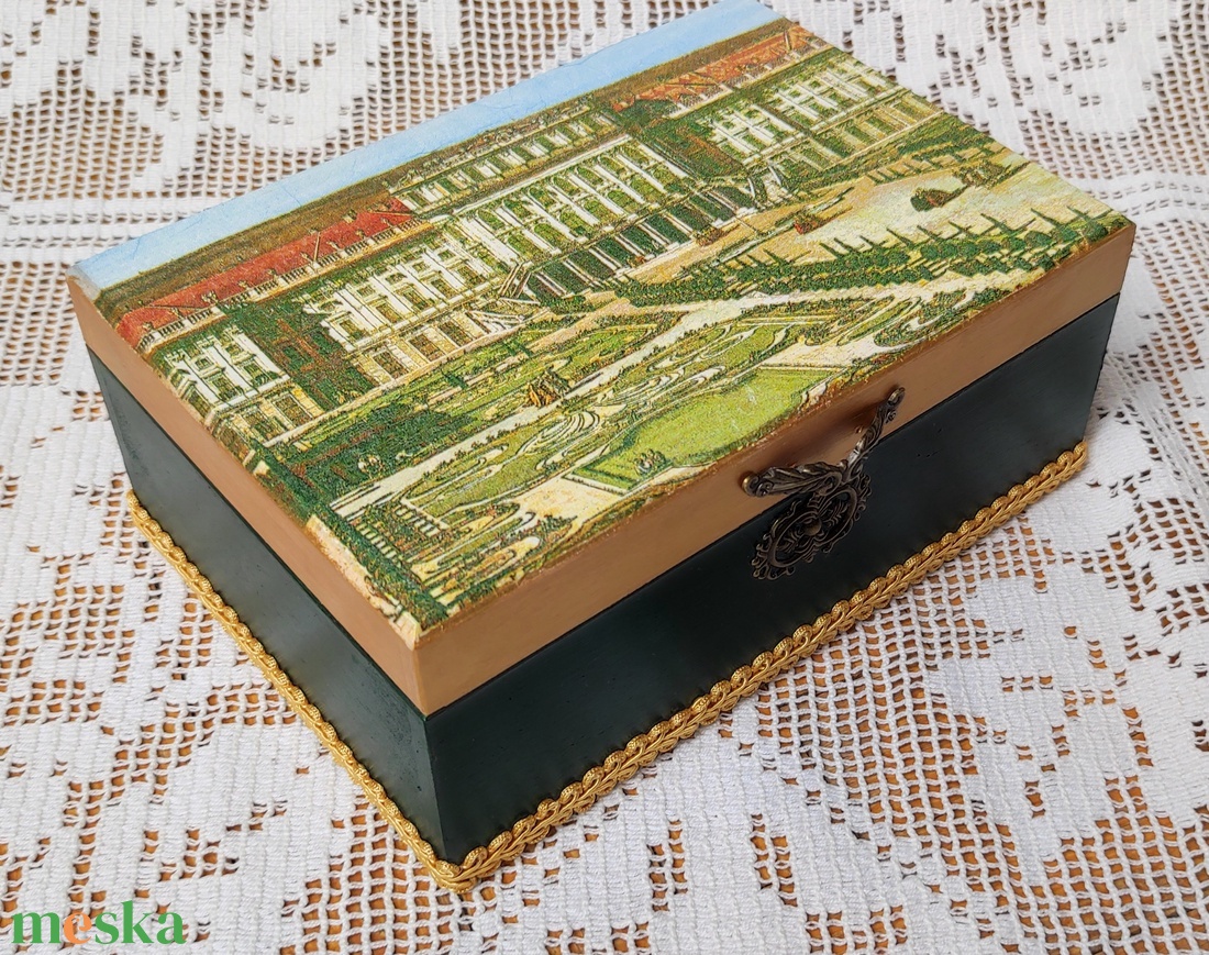 Schönbrunn díszdoboz, teafilter tartó doboz, teás doboz - otthon & életmód - konyhafelszerelés, tálalás - konyhai tárolás - tea & kávé tárolás - Meska.hu