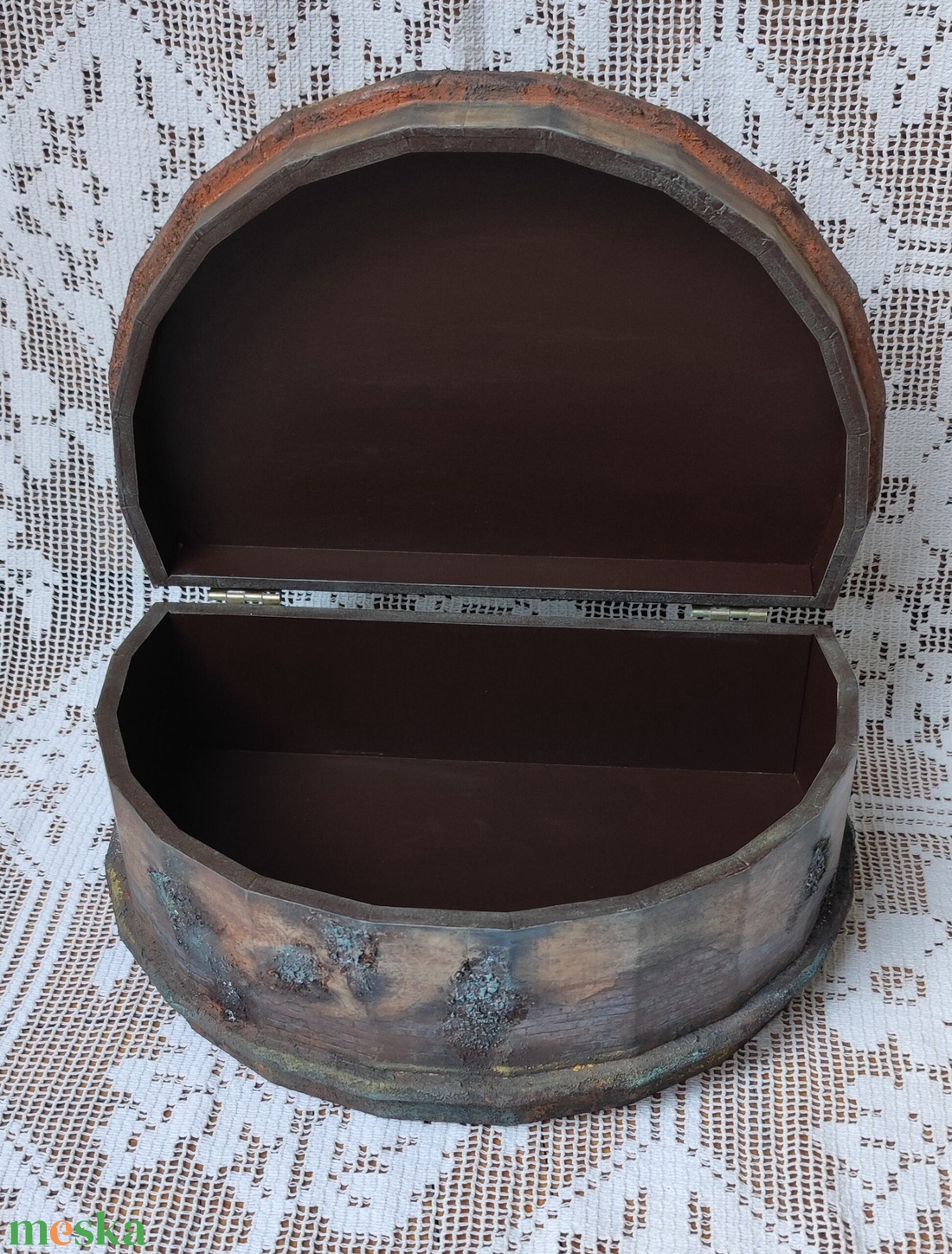 Nagyméretű félkör alakú doboz őszi hangulatban - otthon & életmód - konyhafelszerelés, tálalás - konyhai tárolás - kenyértartó - Meska.hu