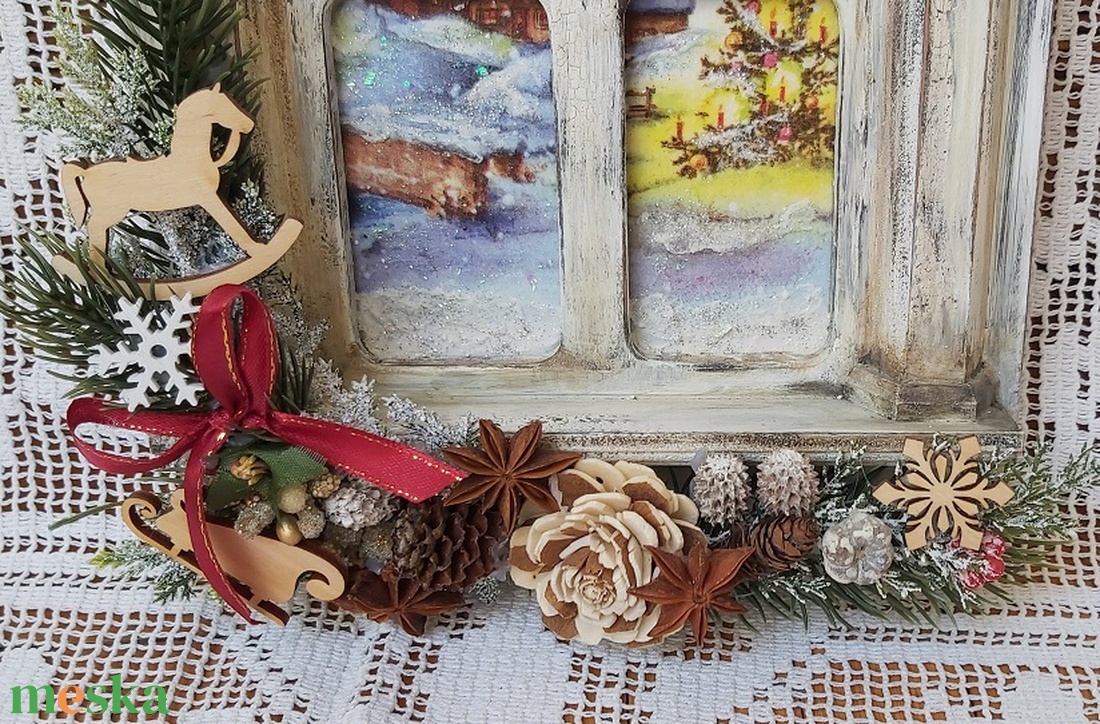 Karácsonyi ajtódísz, falidísz, kopogtató - karácsony - adventi díszek - adventi ajtódísz - Meska.hu