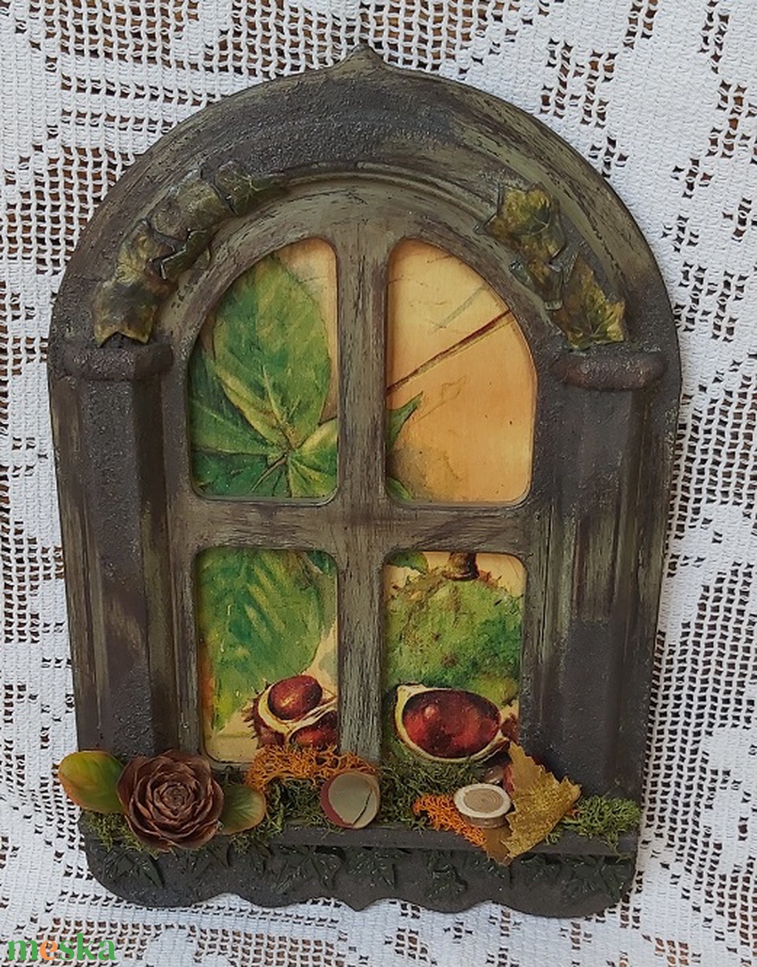 Őszi ajtódísz, kopogtató, falidísz - otthon & életmód - dekoráció - kép & falikép - 3d képek - Meska.hu