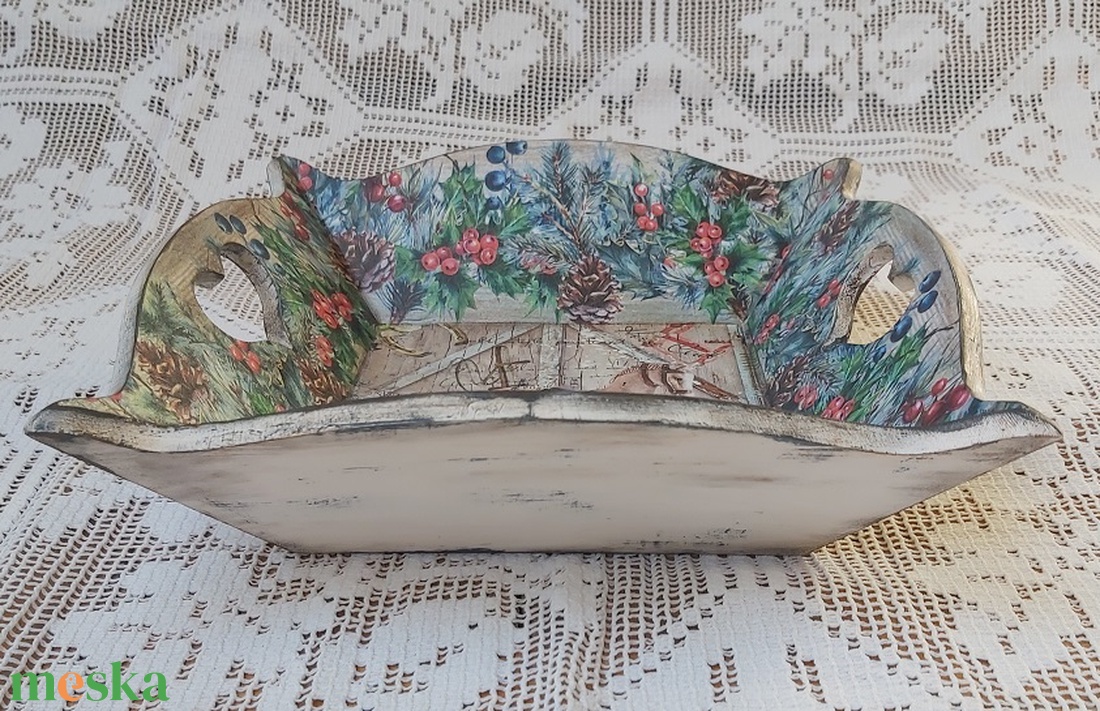 Karácsonyi kínáló tálca - otthon & életmód - konyhafelszerelés, tálalás - tálalás - tálca - Meska.hu