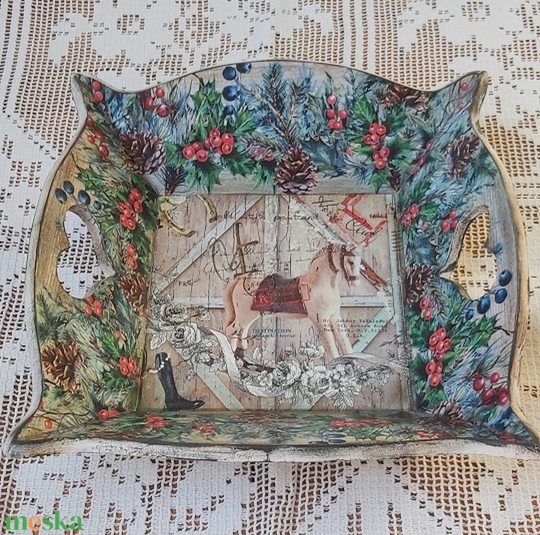 Karácsonyi kínáló tálca - otthon & életmód - konyhafelszerelés, tálalás - tálalás - tálca - Meska.hu