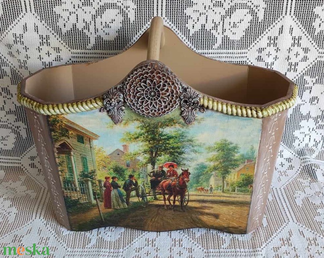 Újságtartó, fonaltartó, fából készült tároló - otthon & életmód - tárolás & rendszerezés - újságtartó - Meska.hu