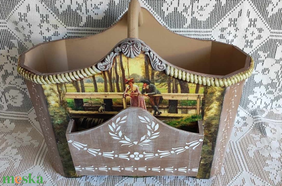 Újságtartó, fonaltartó, fából készült tároló - otthon & életmód - tárolás & rendszerezés - újságtartó - Meska.hu