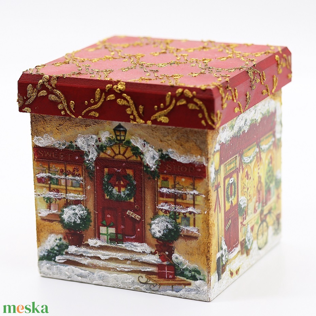 Karácsonyi házikó, mesebolt - karácsony - karácsonyi lakásdekoráció - karácsonyi falu, házikó - Meska.hu