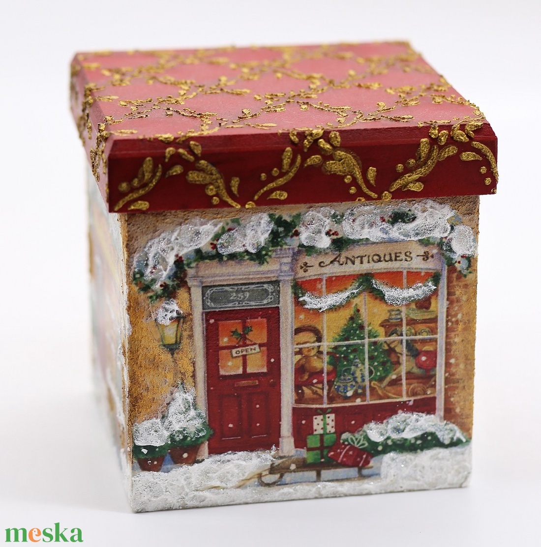Karácsonyi házikó, mesebolt - karácsony - karácsonyi lakásdekoráció - karácsonyi falu, házikó - Meska.hu