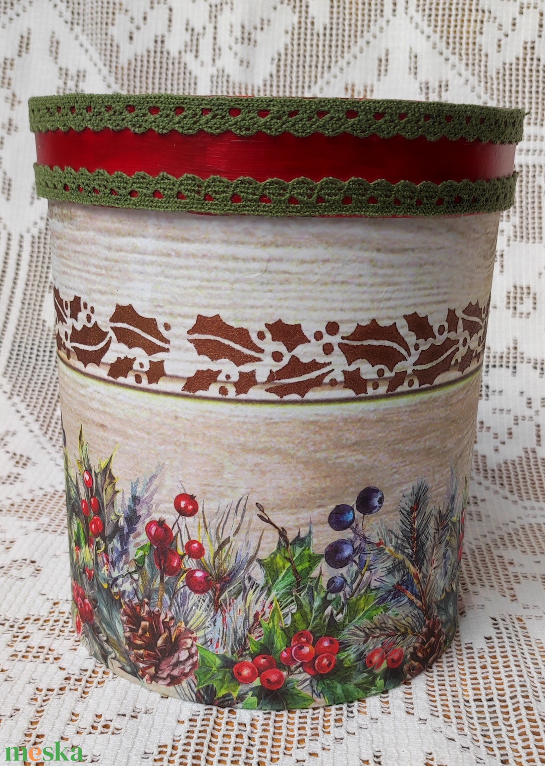 Karácsonyi nagyméretű sütisdoboz, kekszesdoboz - otthon & életmód - tárolás & rendszerezés - doboz - Meska.hu