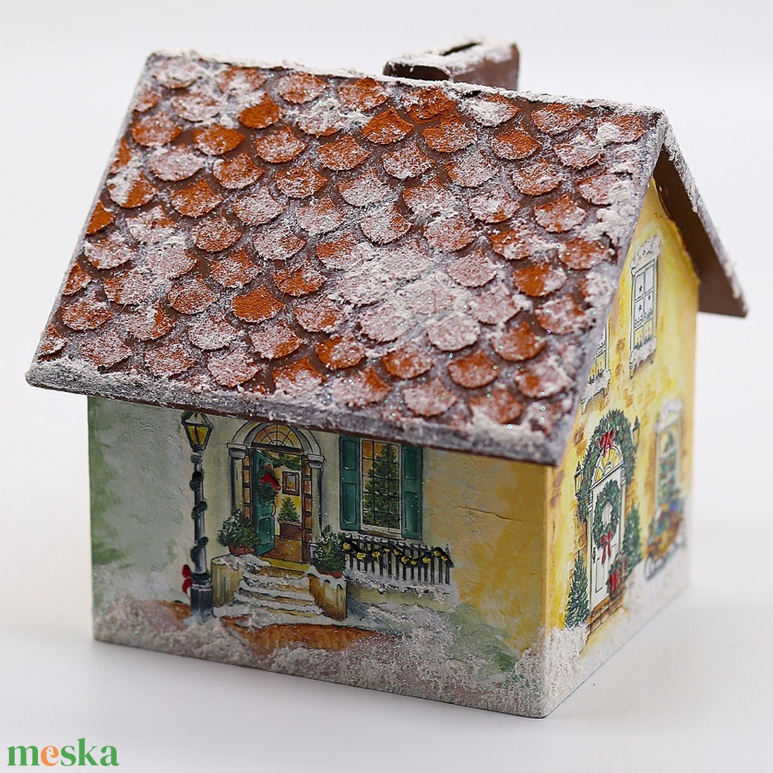 Téli házikó persely - otthon & életmód - dekoráció - asztal és polc dekoráció - persely - Meska.hu