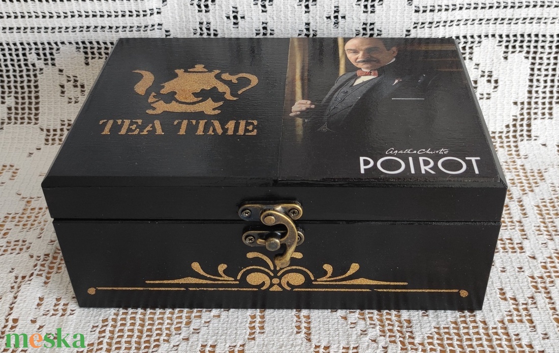 Poirot díszdoboz / teafilteres doboz - otthon & életmód - dekoráció - asztal és polc dekoráció - díszdoboz - Meska.hu