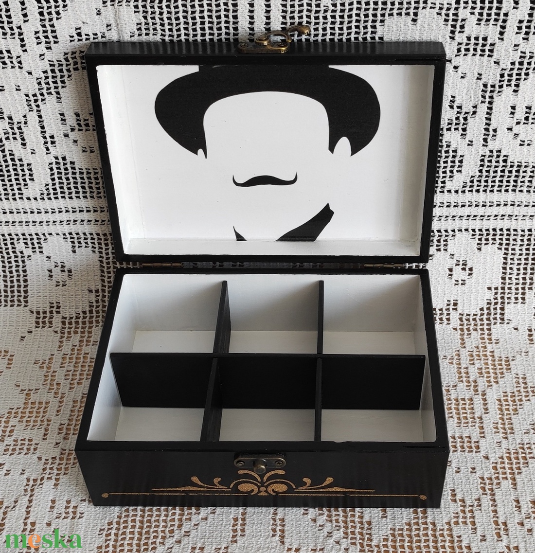 Poirot díszdoboz / teafilteres doboz - otthon & életmód - dekoráció - asztal és polc dekoráció - díszdoboz - Meska.hu