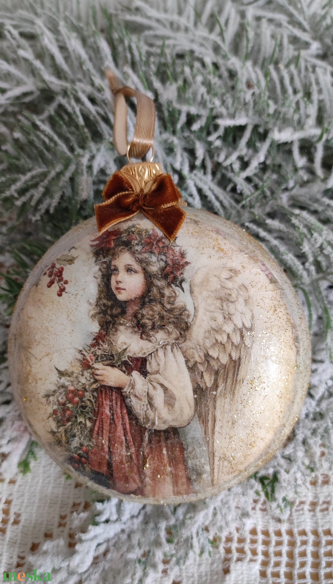 Nagyméretű medalion karácsonyfadísz - karácsony - karácsonyi lakásdekoráció - karácsonyfadíszek - Meska.hu