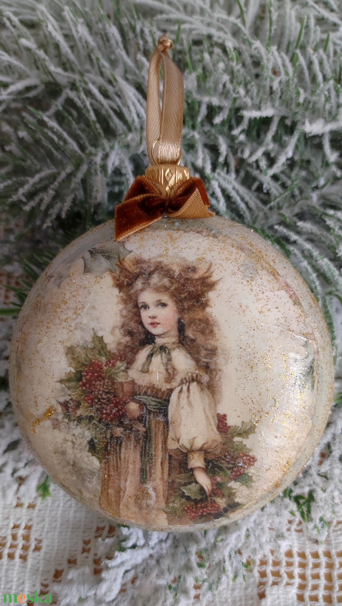 Nagyméretű medalion karácsonyfadísz - karácsony - karácsonyi lakásdekoráció - karácsonyfadíszek - Meska.hu